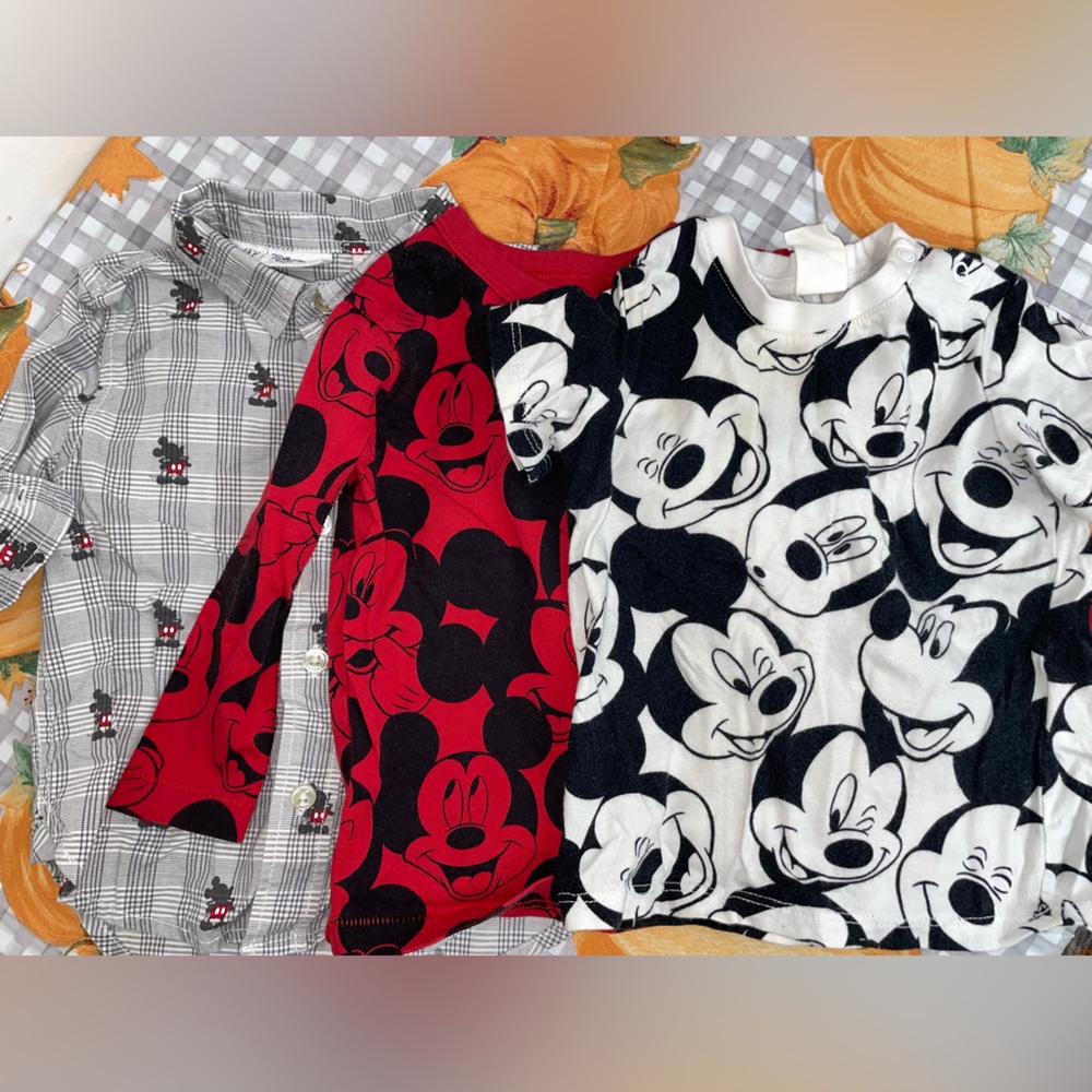 Lot of Disney Mickey Mouse toddler shirts